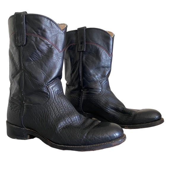 Roy Cooper black round toe roping boots 9.5 D WM 8830 MEN - Picture 2 of 10